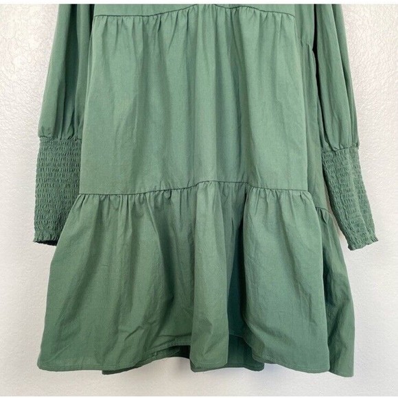 Tuckernuck Pomander Place Smocked Dress Womens Size XS Tiered Long Sleeve Green - Picture 9 of 14